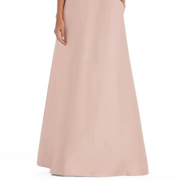 Alfred Sung Toasted Sugar One-Shoulder A-Line Gown D815S - Picture 2 of 4